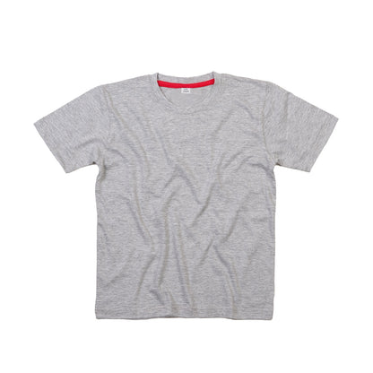 Heather Grey-Red - Front - Babybugz Childrens-Kids Heather Melange Supersoft T-Shirt