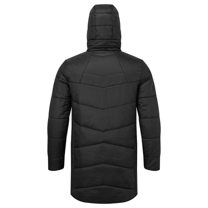 Black - Back - TriDri Mens Microlight Longline Padded Jacket
