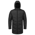 Black - Front - TriDri Mens Microlight Longline Padded Jacket