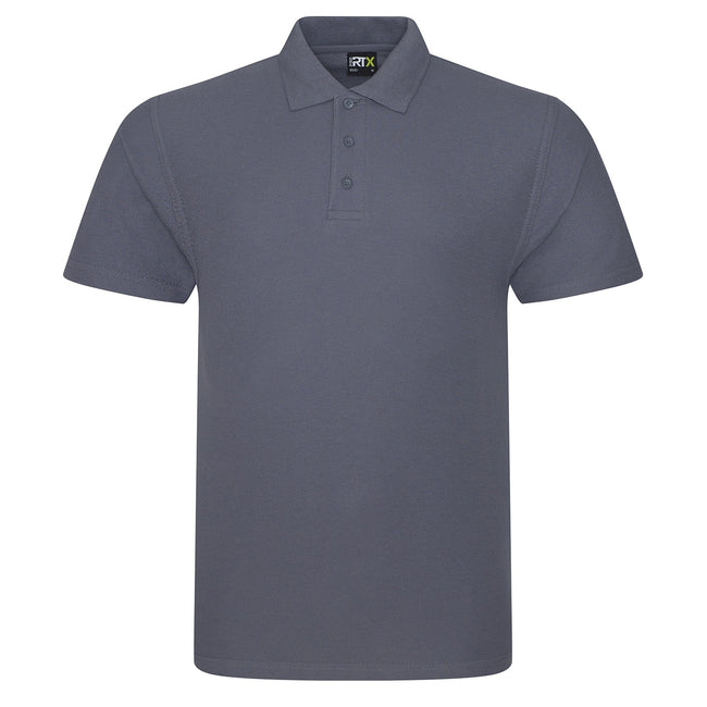 Solid Grey - Front - PRO RTX Mens Pro Polo Shirt
