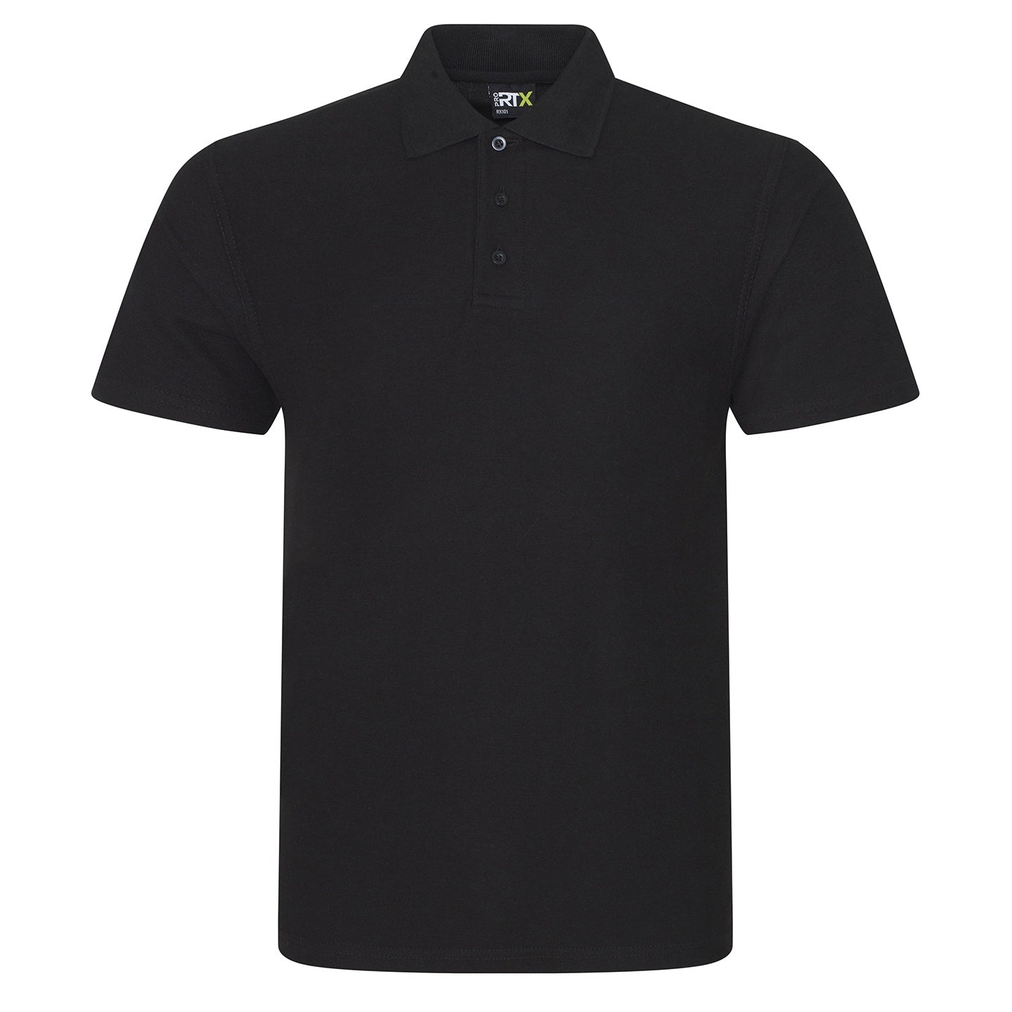 Black - Front - PRO RTX Mens Pro Polo Shirt