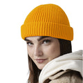 Mustard Yellow - Side - Beechfield Unisex Adult Harbour Fisherman Beanie