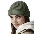 Olive - Side - Beechfield Unisex Adult Harbour Fisherman Beanie