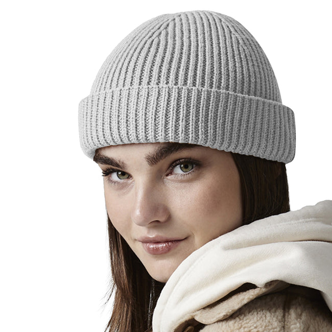 Light Grey - Side - Beechfield Unisex Adult Harbour Fisherman Beanie