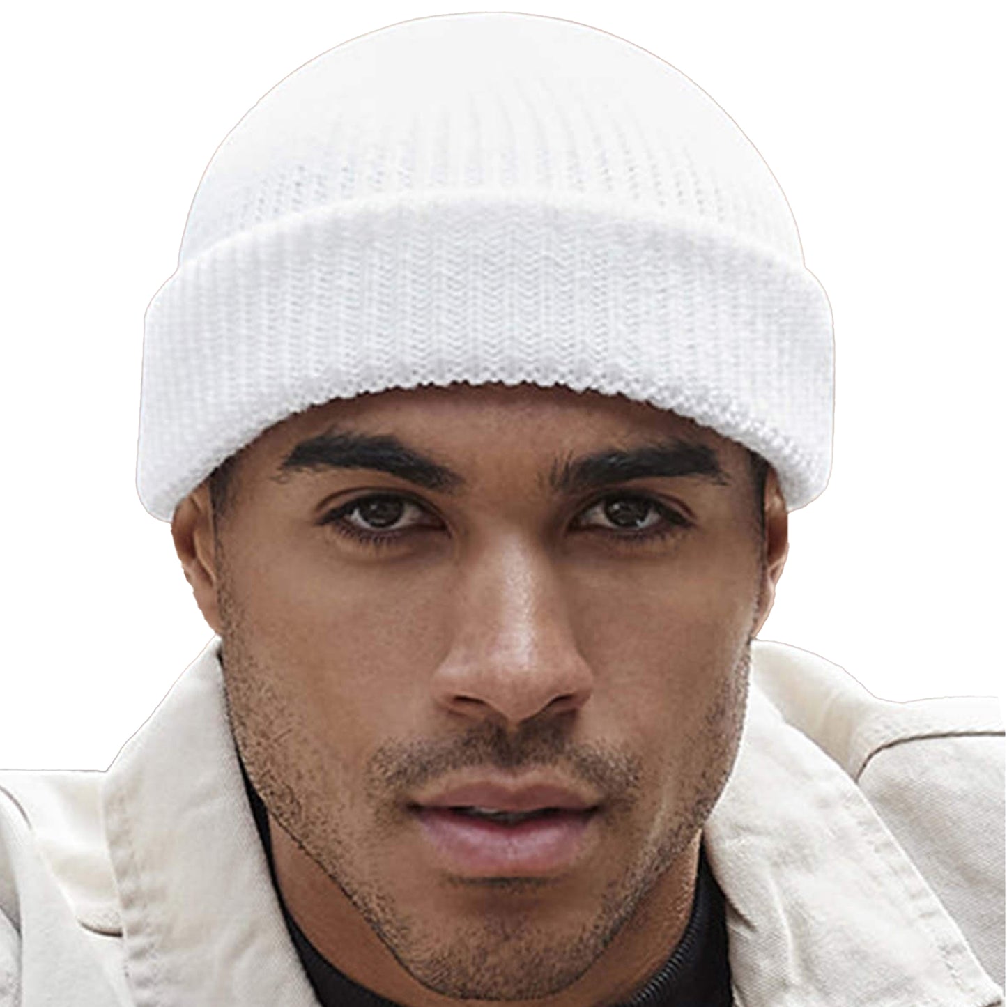 White - Back - Beechfield Unisex Adult Harbour Fisherman Beanie