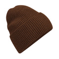 Walnut - Front - Beechfield Unisex Adult Cuffed Oversized Beanie