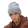 Light Grey - Side - Beechfield Unisex Adult Cuffed Oversized Beanie