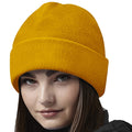 Mustard Yellow - Side - Beechfield Unisex Adult Cuffed Fleece Beanie