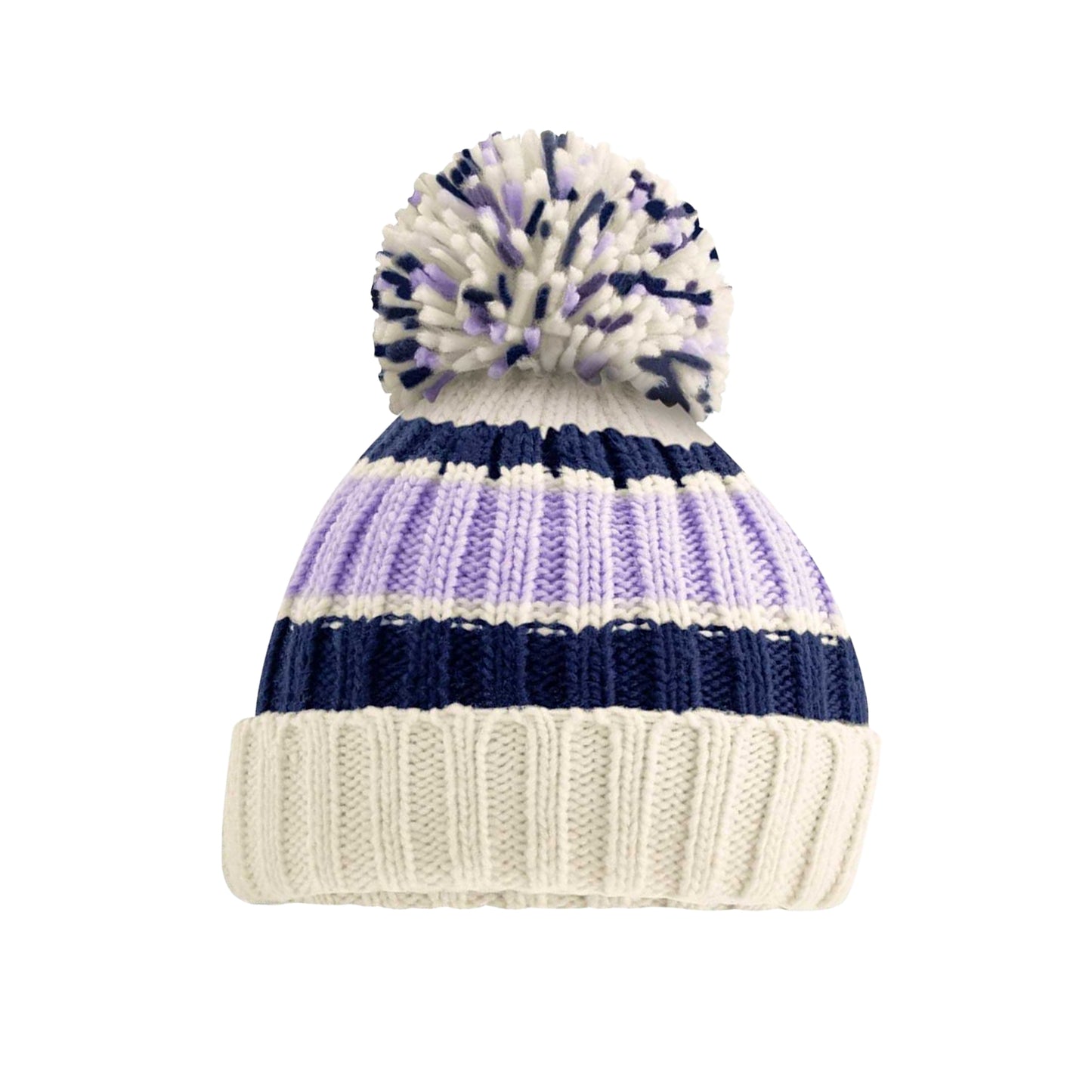 Blueberry Cheesecake - Back - Beechfield Unisex Adult Hygge Striped Beanie