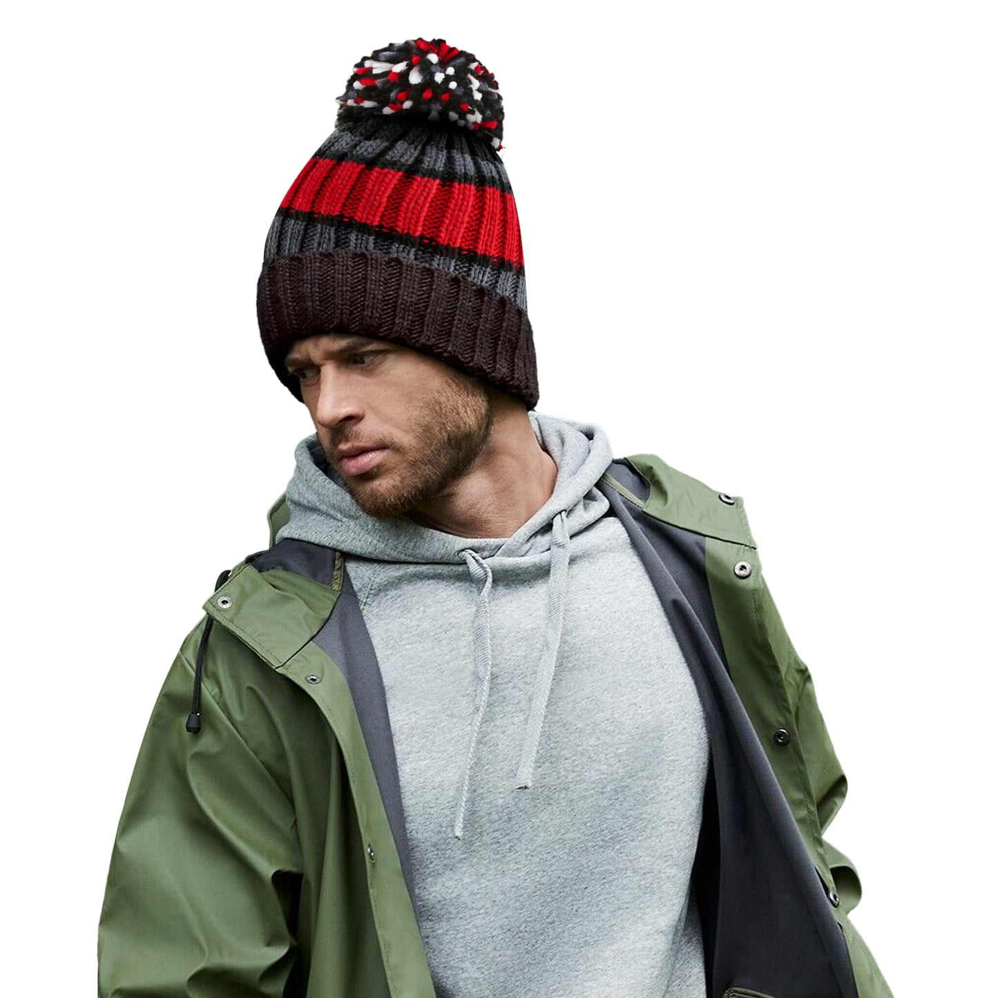 Blueberry Cheesecake - Lifestyle - Beechfield Unisex Adult Hygge Striped Beanie