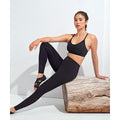 Black - Pack Shot - TriDri Womens-Ladies Seamless Adjustable Leg Length Leggings