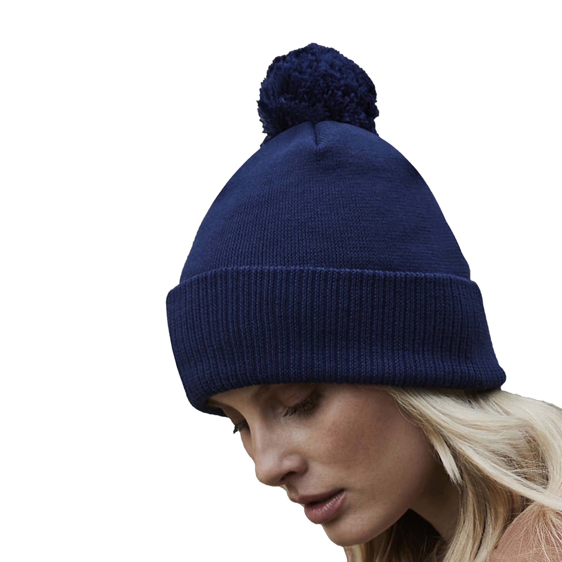 Oxford Navy - Back - Beechfield Unisex Adult Snowstar Organic Cotton Beanie