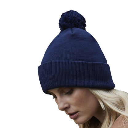 Oxford Navy - Back - Beechfield Unisex Adult Snowstar Organic Cotton Beanie