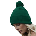 Bottle Green - Side - Beechfield Unisex Adult Snowstar Organic Cotton Beanie