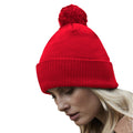 Classic Red - Side - Beechfield Unisex Adult Snowstar Organic Cotton Beanie