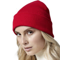 Classic Red - Side - Beechfield Unisex Adult Original Cuffed Organic Cotton Beanie