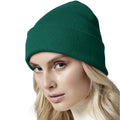 Bottle Green - Side - Beechfield Unisex Adult Original Cuffed Organic Cotton Beanie