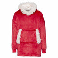 Christmas Red - Front - Ribbon Childrens-Kids Sherpa Reversible Oversized Hoodie