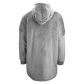 Grey - Back - Ribbon Childrens-Kids Sherpa Reversible Oversized Hoodie