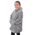 Grey - Pack Shot - Ribbon Childrens-Kids Sherpa Reversible Oversized Hoodie
