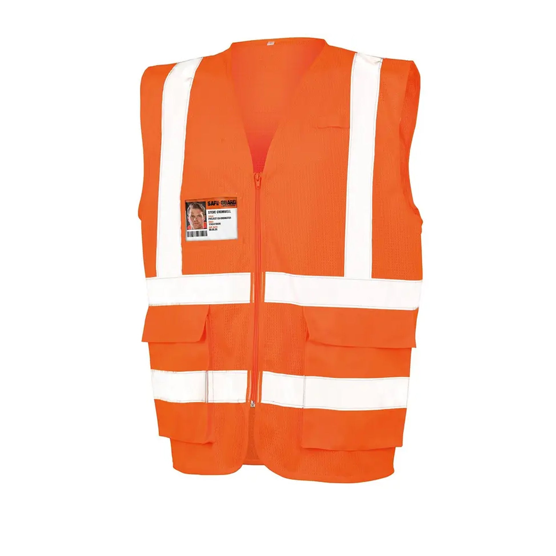 Fluorescent Orange - Front - SAFE-GUARD by Result Unisex Adult Security Vest