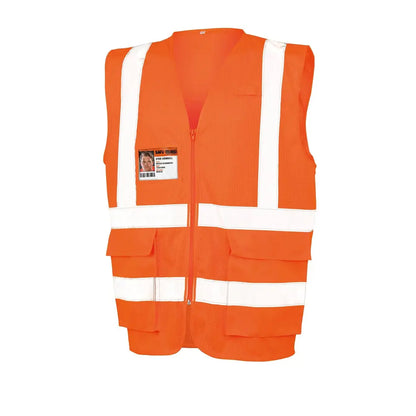 Fluorescent Orange - Front - SAFE-GUARD by Result Unisex Adult Security Vest
