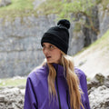 Black - Side - Beechfield Water Repellent Beanie