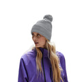 Heather Grey - Side - Beechfield Water Repellent Heather Beanie