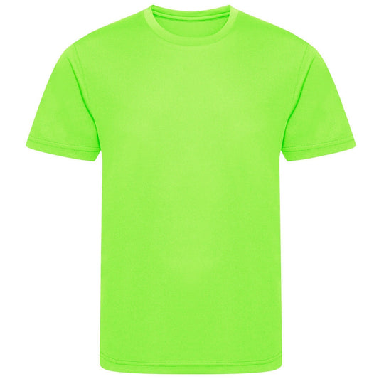 Electric Green - Front - AWDis Cool Childrens-Kids Recycled T-Shirt