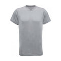 Silver - Front - TriDri Mens Performance Melange Recycled T-Shirt
