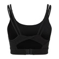 Black - Back - TriDri Womens-Ladies Cross Back Medium Impact Sports Bra