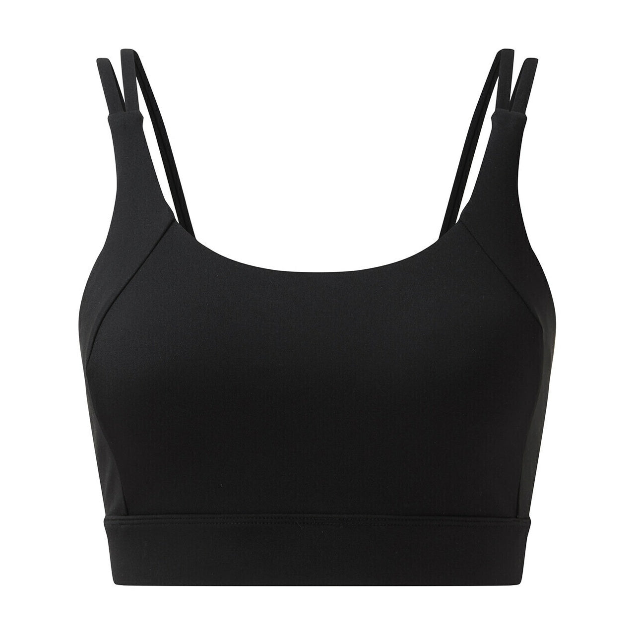 Black - Front - TriDri Womens-Ladies Cross Back Medium Impact Sports Bra