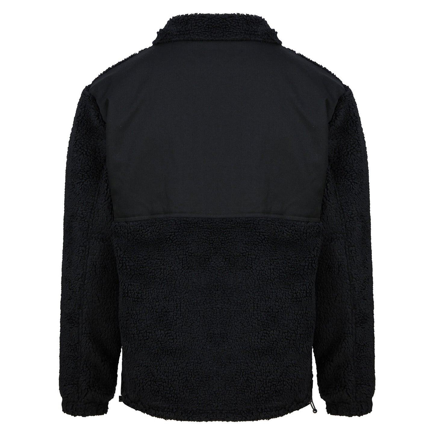 Black - Back - Front Row Mens Sherpa Recycled Fleece Jacket