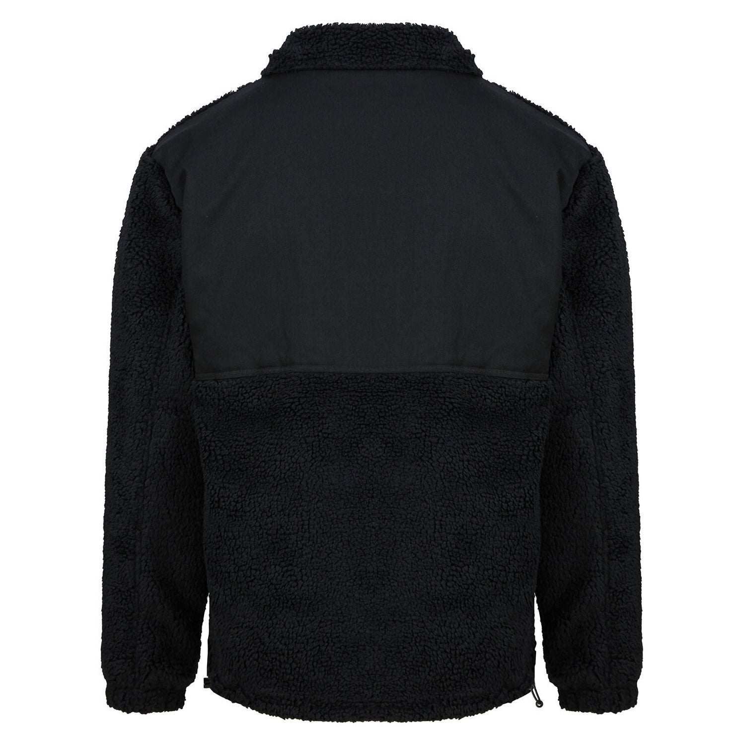 Black - Back - Front Row Mens Sherpa Recycled Fleece Jacket