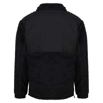 Black - Back - Front Row Mens Sherpa Recycled Fleece Jacket