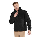 Black - Side - Front Row Mens Sherpa Recycled Fleece Jacket