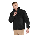 Black - Pack Shot - Front Row Mens Sherpa Recycled Fleece Jacket