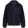 Navy - Front - Front Row Mens Sherpa Recycled Fleece Jacket