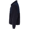Navy - Side - Front Row Mens Sherpa Recycled Fleece Jacket