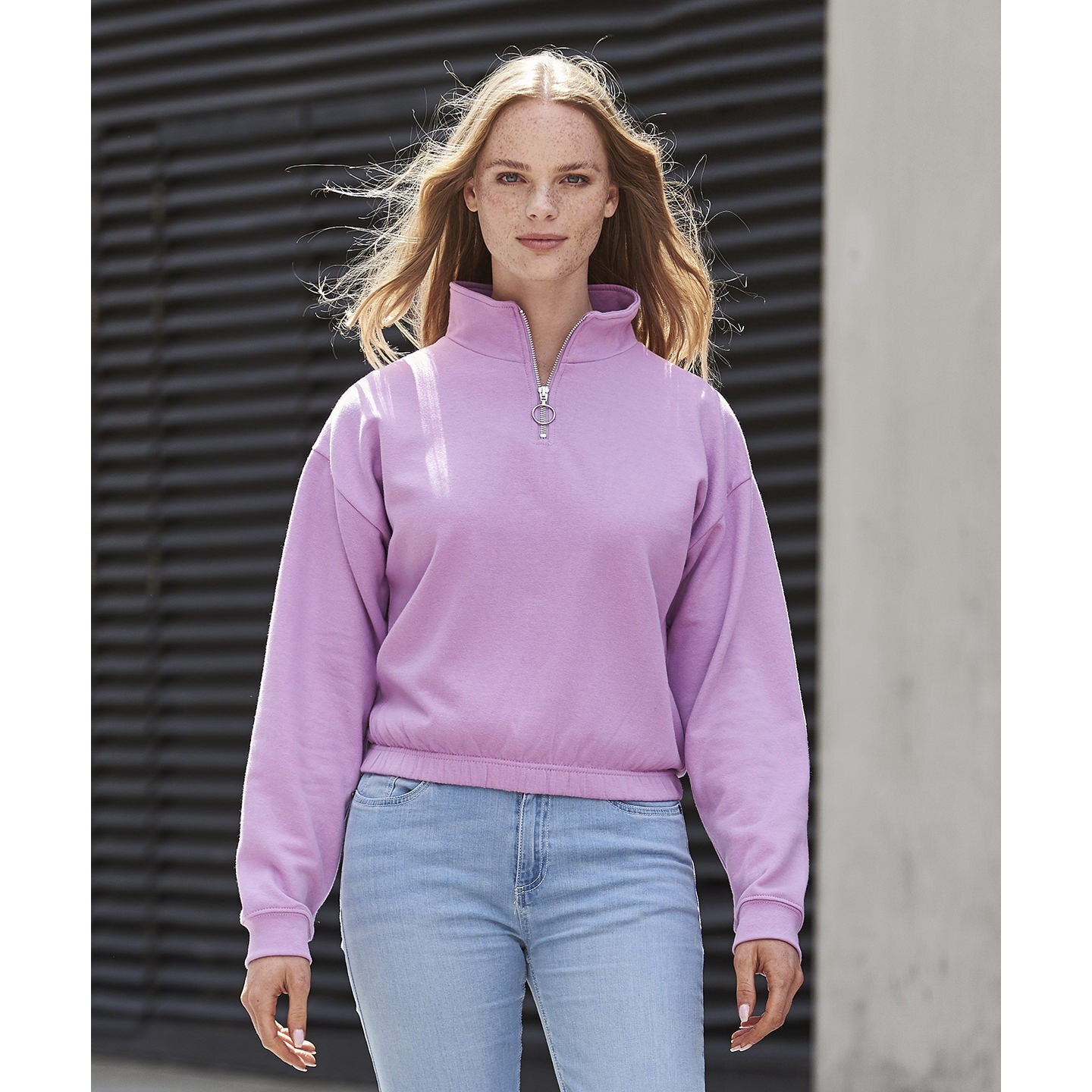 Lavender - Back - Awdis Womens-Ladies Just Hoods Crop Sweatshirt