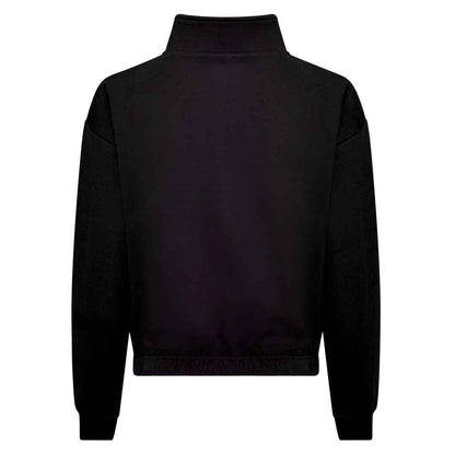 Deep Black - Back - Awdis Womens-Ladies Just Hoods Crop Sweatshirt