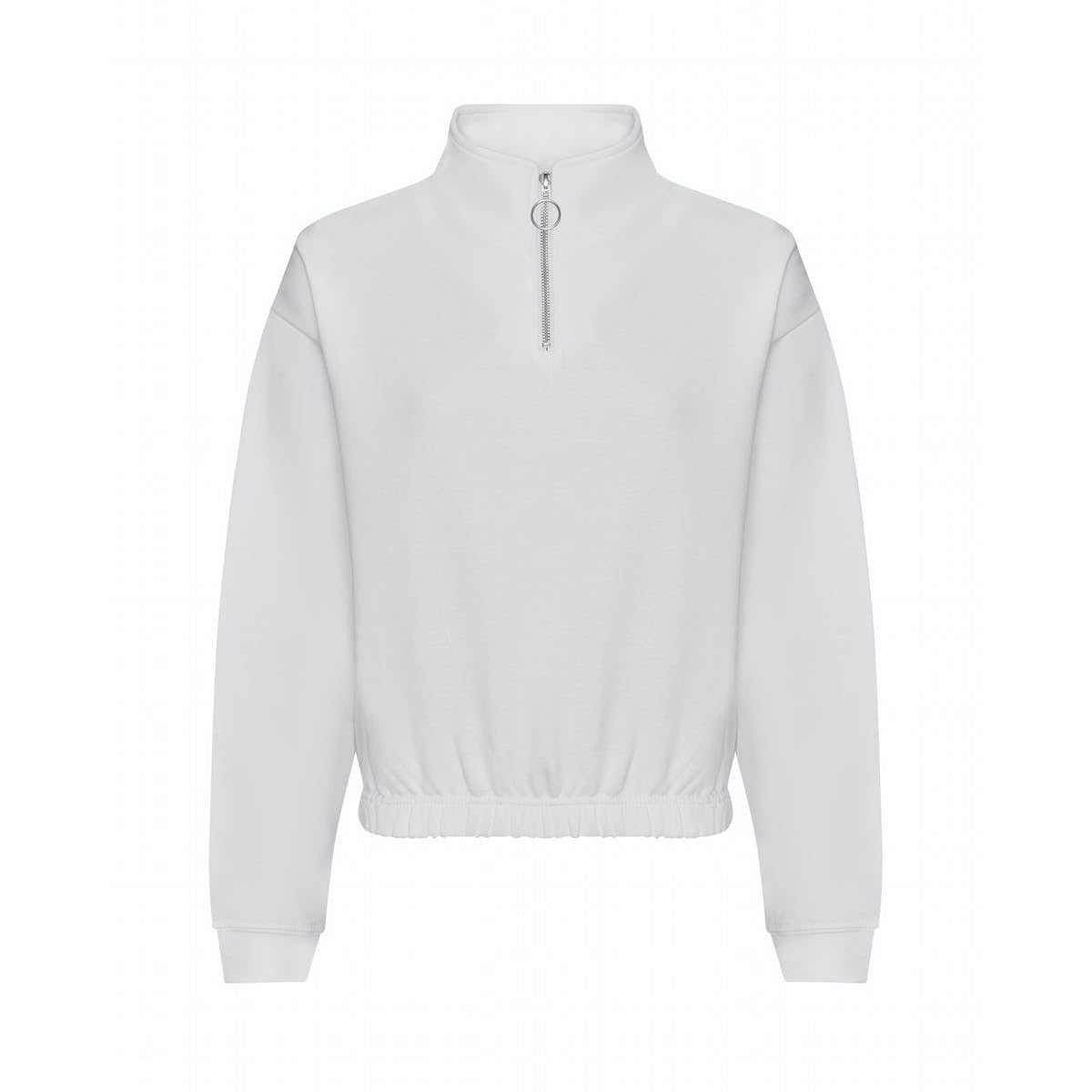 Arctic White - Front - Awdis Womens-Ladies Just Hoods Crop Sweatshirt