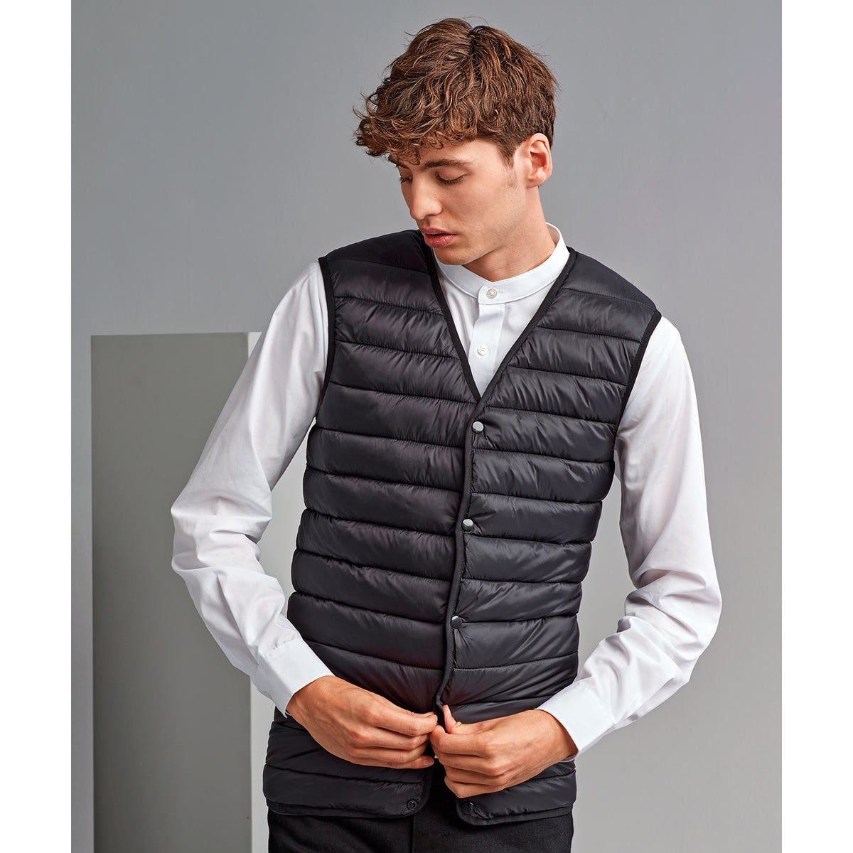 Black - Back - 2786 Mens Padded Gilet