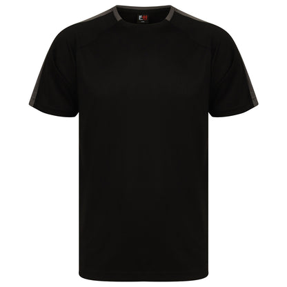 Black-Gunmetal Grey - Front - Finden & Hales Unisex Adult Team T-Shirt