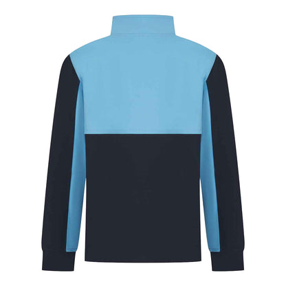Navy-Sky - Back - Finden & Hales Childrens-Kids Quarter Zip Track Top