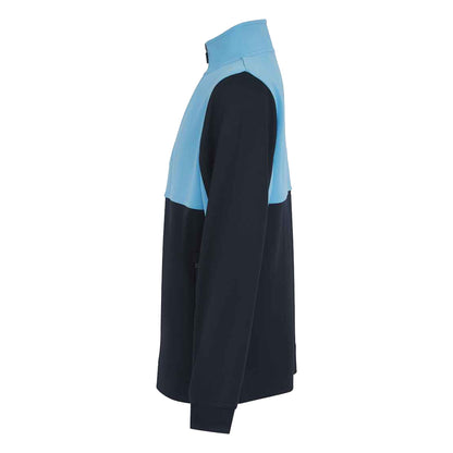 Navy-Sky - Side - Finden & Hales Childrens-Kids Quarter Zip Track Top