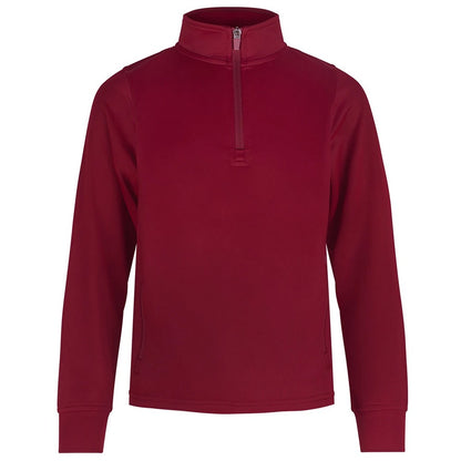 Burgundy - Front - Finden & Hales Childrens-Kids Quarter Zip Track Top
