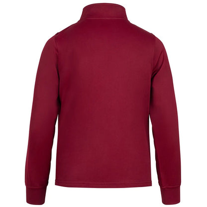 Burgundy - Back - Finden & Hales Childrens-Kids Quarter Zip Track Top
