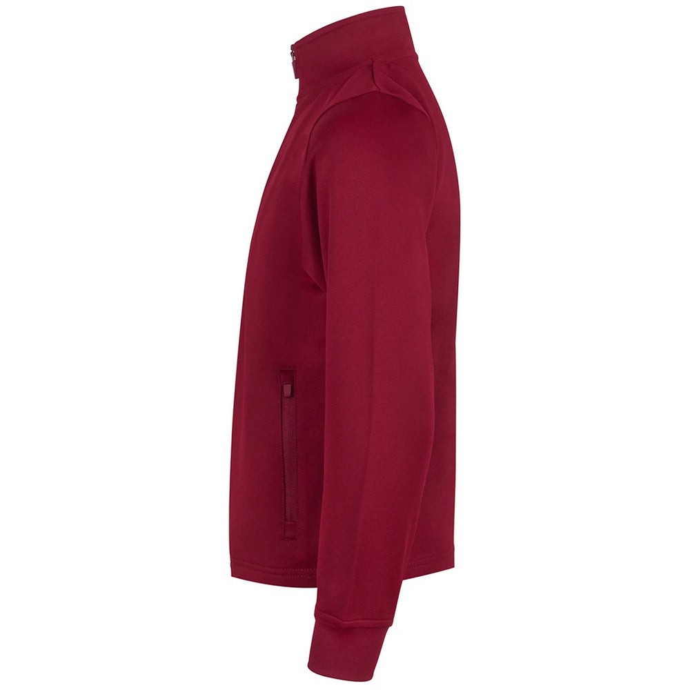 Burgundy - Side - Finden & Hales Childrens-Kids Quarter Zip Track Top