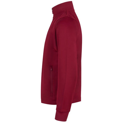 Burgundy - Side - Finden & Hales Childrens-Kids Quarter Zip Track Top